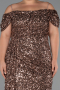 Long Copper Plus Size Evening Gown ABU5232