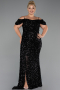 Long Black Plus Size Evening Gown ABU5232