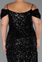 Long Black Plus Size Evening Gown ABU5232