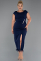 Navy Blue Midi Plus Size Party Dress ABK2340
