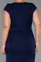 Navy Blue Midi Plus Size Party Dress ABK2340
