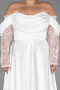 Long White Satin Formal Plus Size Dress ABU5261