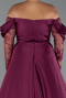 Long Plum Satin Formal Plus Size Dress ABU5261