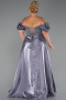 Grey Long Beaded Plus Size Evening Dress ABU5155