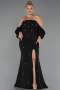 Black Long Plus Size Evening Dress ABU4990