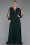 Long Emerald Green Chiffon Formal Plus Size Dress ABU5276