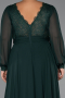 Long Emerald Green Chiffon Formal Plus Size Dress ABU5276