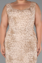 Gold Long Beaded Formal Plus Size Dress ABU5190
