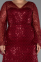 Long Burgundy Beaded Plus Size Evening Gown ABU5243