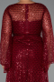 Long Burgundy Beaded Plus Size Evening Gown ABU5243
