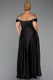 Long Black Satin Plus Size Evening Dress ABU5251