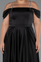 Long Black Satin Plus Size Evening Dress ABU5251