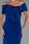 Sax Blue Boat Neck Midi Cocktail Dress ABK2263