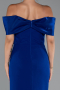 Sax Blue Boat Neck Midi Cocktail Dress ABK2263