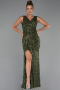 Long Olive Drab Evening Dress ABU5281