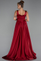 Burgundy Long Satin Evening Dress ABU4715