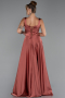 Light Brown Long Satin Evening Dress ABU5136