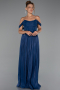 Long Navy Blue Chiffon Cocktail Dress ABU5283