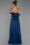Long Navy Blue Chiffon Cocktail Dress ABU5283