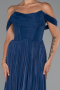 Long Navy Blue Chiffon Cocktail Dress ABU5283