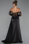 Long Black Satin Evening Dress ABU5288