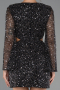 Short Black Scaly Party Dress ABK2438