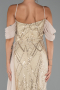 Long Beige Beaded Evening Dress ABU5316