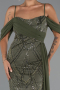 Long Olive Drab Beaded Evening Dress ABU5316