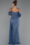 Long Indigo Beaded Evening Dress ABU5316