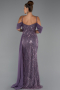 Long Lavender Beaded Evening Dress ABU5316