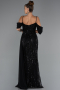 Long Black Beaded Evening Dress ABU5316
