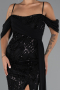 Long Black Beaded Evening Dress ABU5316