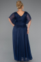 Long Navy Blue Plus Size Evening Dress ABU5323