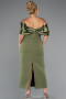 Midi Olive Drab Plus Size Cocktail Dress ABK2379