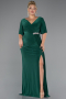Long Emerald Green Plus Size Evening Dress ABU5287