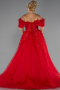 Red Long Plus Size Haute Couture Dress ABU3623