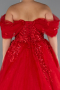 Red Long Plus Size Haute Couture Dress ABU3623