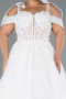 White Laced Long Princess Model Glitter Plus Size Wedding Dress ABG052