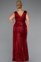 Red Long Scaly Plus Size Evening Dress ABU3194