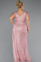Long Powder Color Scaly Plus Size Evening Dress ABU3194