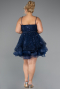 Short Navy Blue Formal Plus Size Dress ABK2436