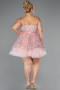 Short Powder Color Formal Plus Size Dress ABK2436