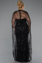 Long Black Beaded Plus Size Wedding Dress ABU5328