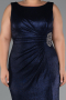 Long Navy Blue Plus Size Evening Dress ABU5231