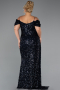 Long Navy Blue Plus Size Evening Gown ABU5232