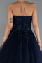 Long Navy Blue Special Design Engagement Dress ABU5344