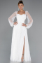 Long White Dantelle Evening Dress ABU5334
