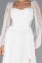 Long White Dantelle Evening Dress ABU5334