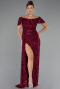 Long Fuchsia Scaly Evening Dress ABU5594