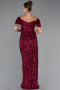 Long Fuchsia Scaly Evening Dress ABU5594